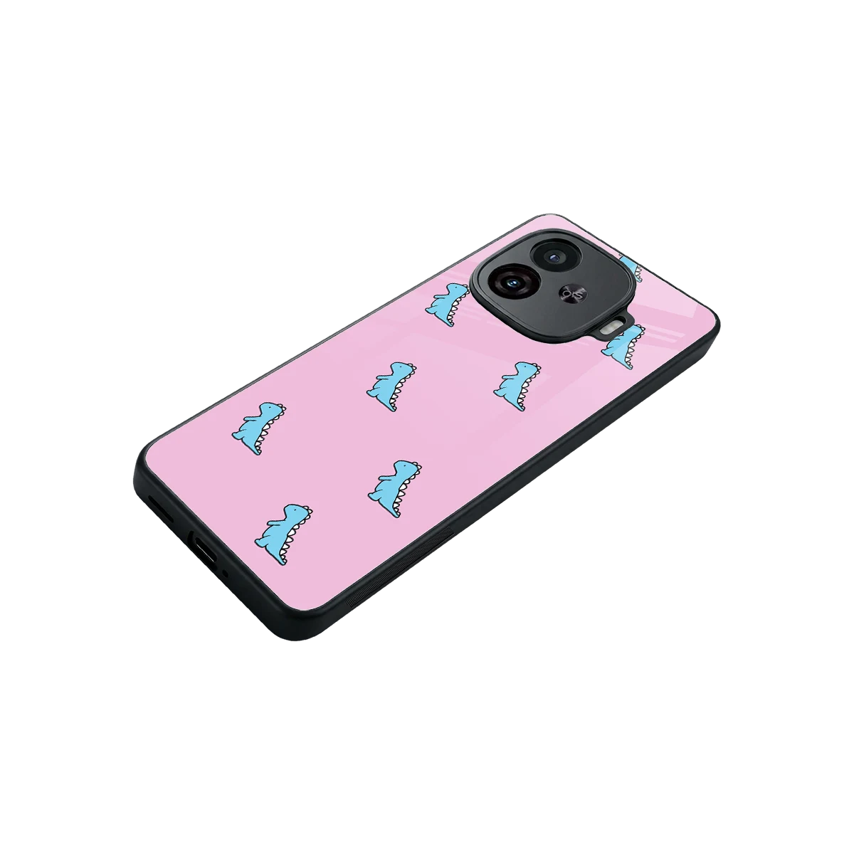 Dino Pink stylish phone case for iqoo neo 10r 5g | glossy glass and slim fit