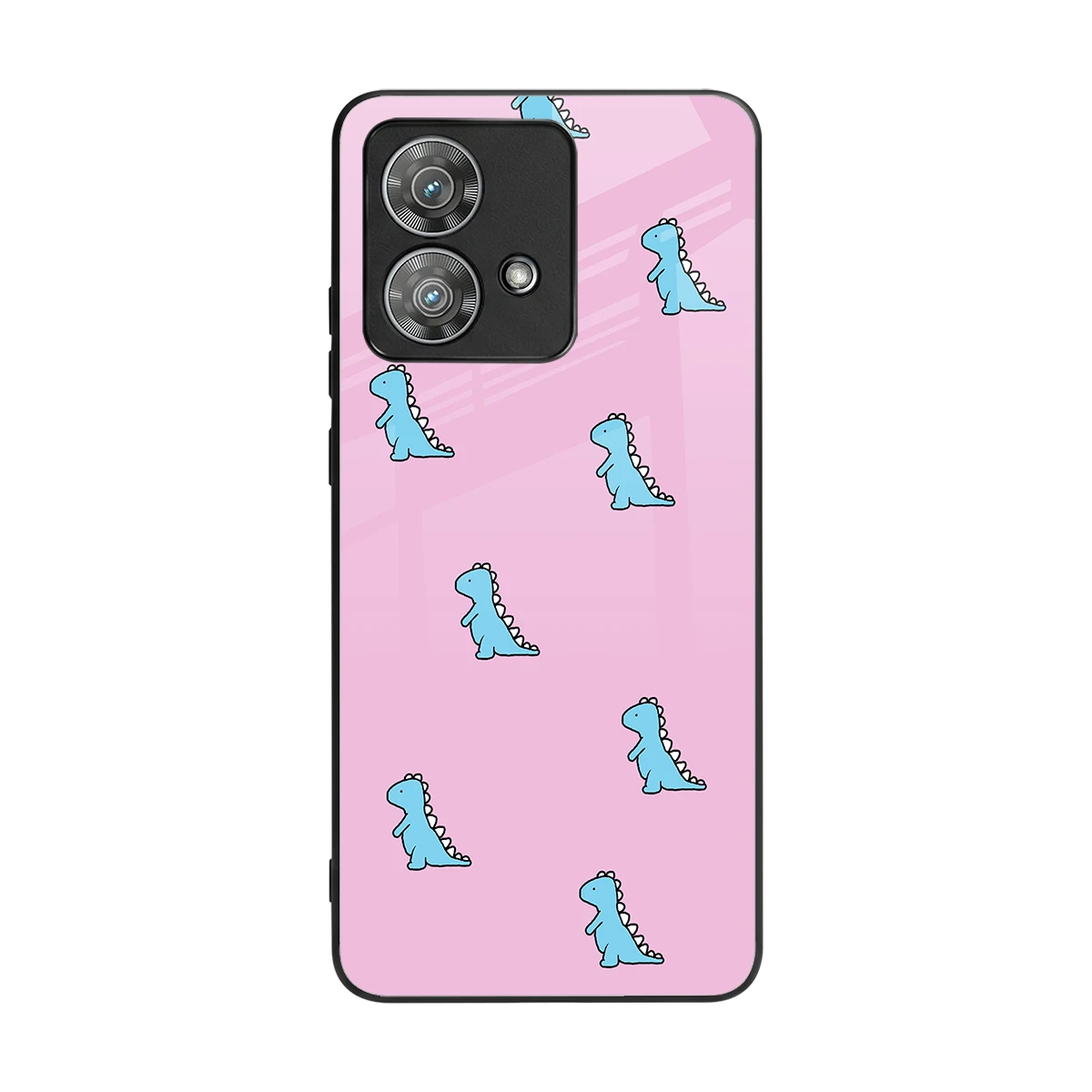 Dino Pink back phone cover | glass case for motorola edge 40 neo 5g