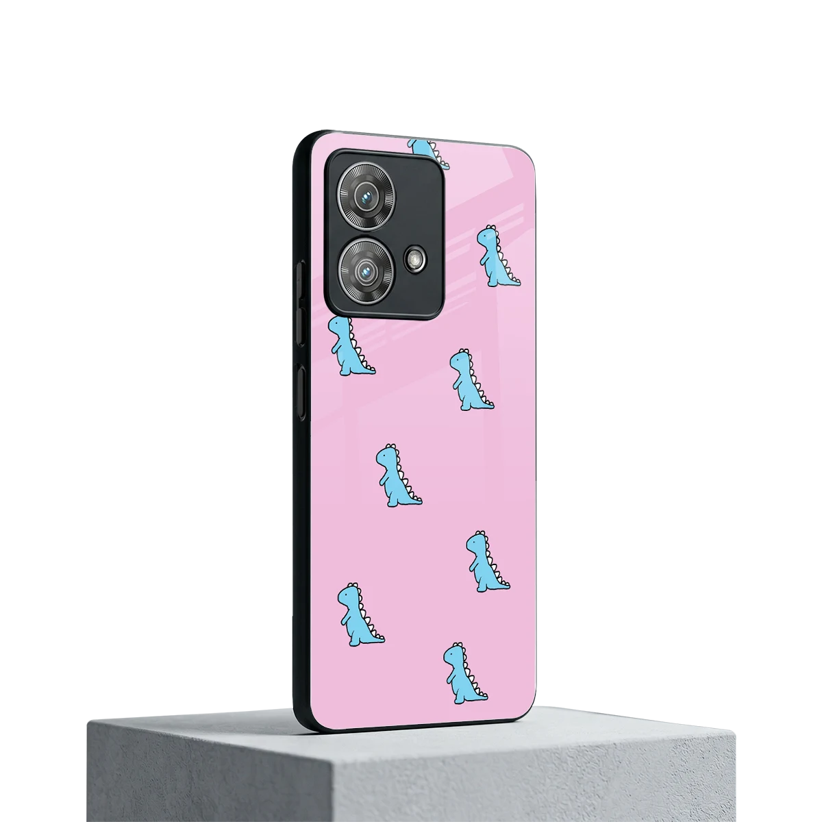 Dino Pink motorola edge 40 neo 5g mobile cover | shockproof glass phone case