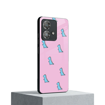 Dino Pink motorola edge 40 neo 5g mobile cover | shockproof glass phone case