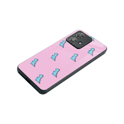 Dino Pink stylish phone case for motorola edge 40 neo 5g | glossy glass and slim fit