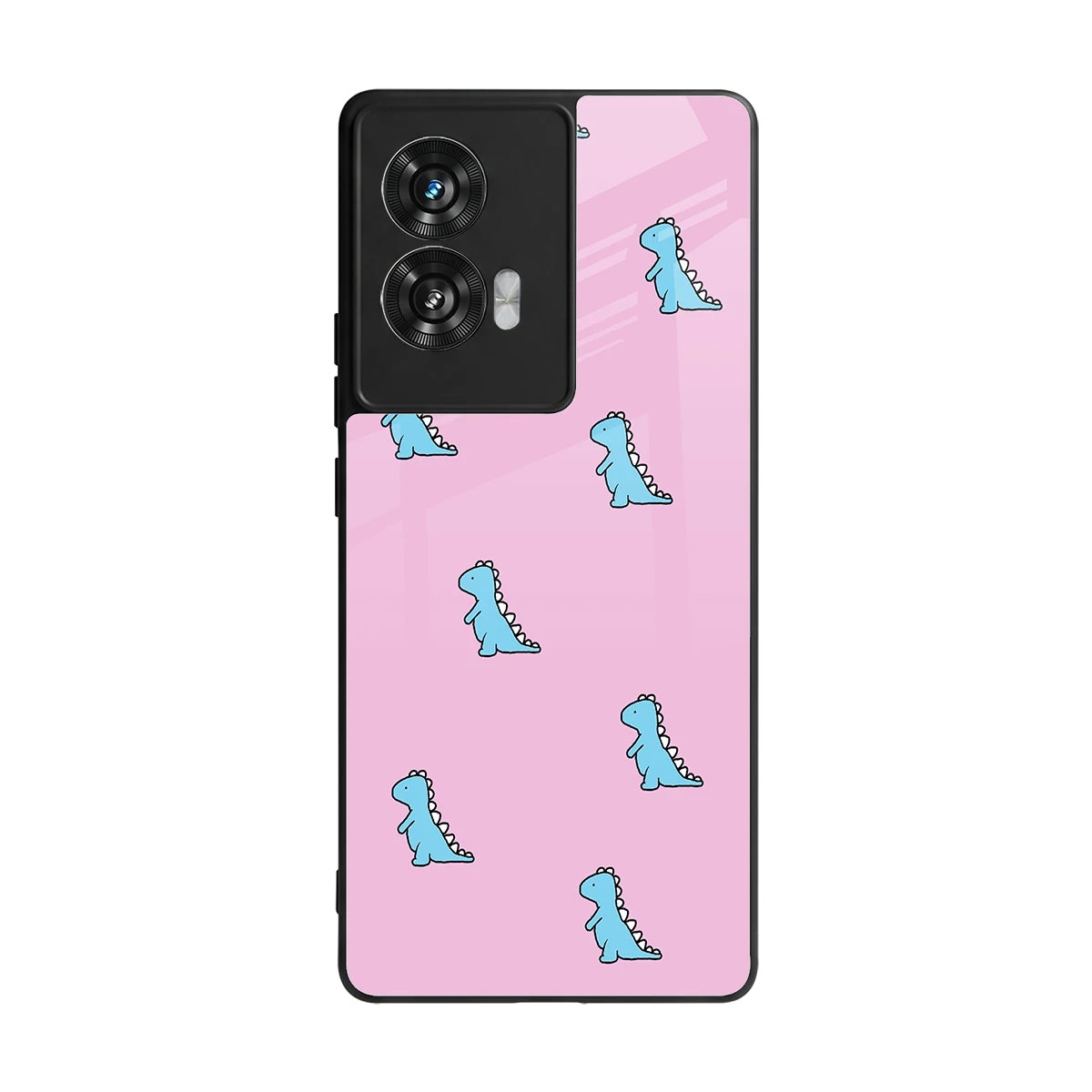 Dino Pink back phone cover | glass case for motorola edge 50 fusion