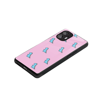 Dino Pink stylish phone case for nothing phone 2 | glossy glass and slim fit
