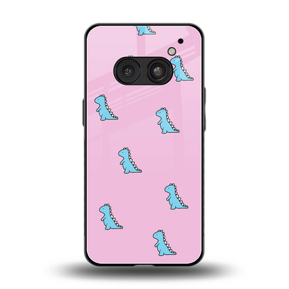 Dino Pink back phone cover | glass case for nothing phone 2a