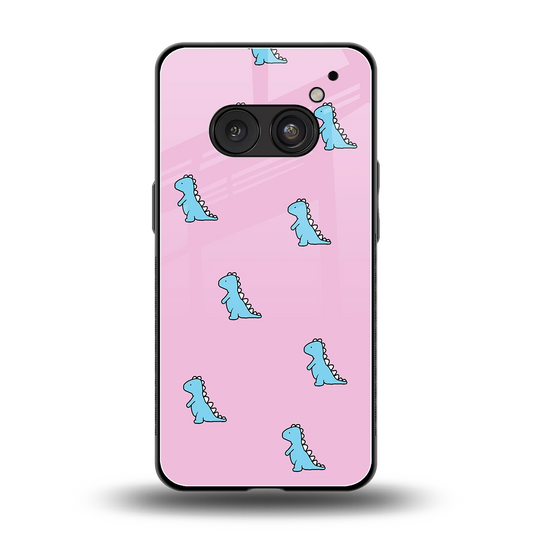 Dino Pink back phone cover | glass case for nothing phone 2a