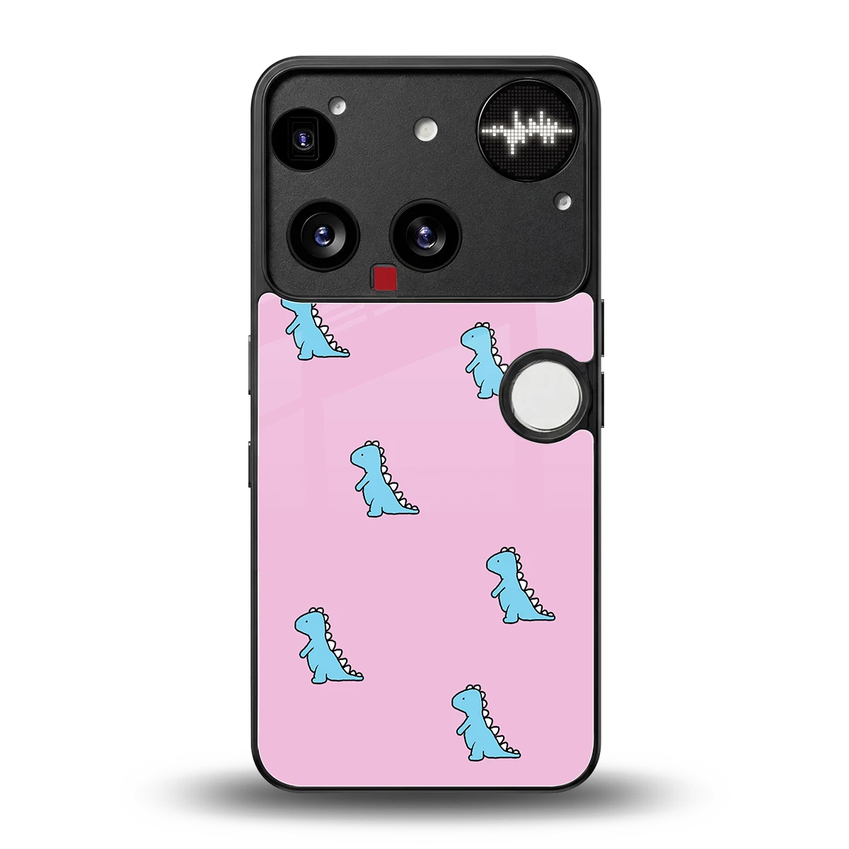 Dino Pink back phone cover | glass case for nothing phone 3