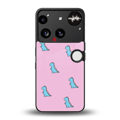 Dino Pink back phone cover | glass case for nothing phone 3