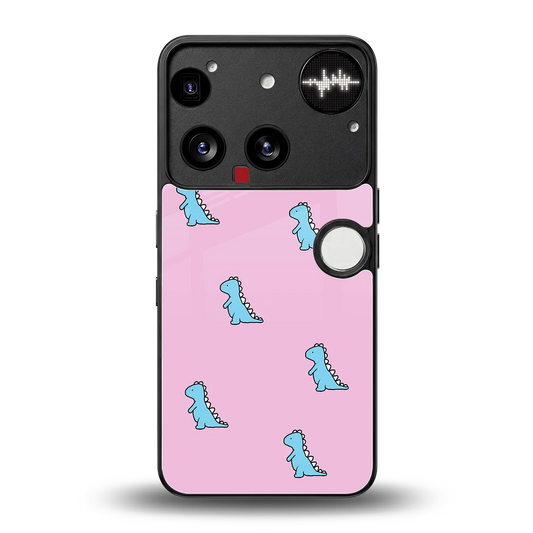 Dino Pink back phone cover | glass case for nothing phone 3