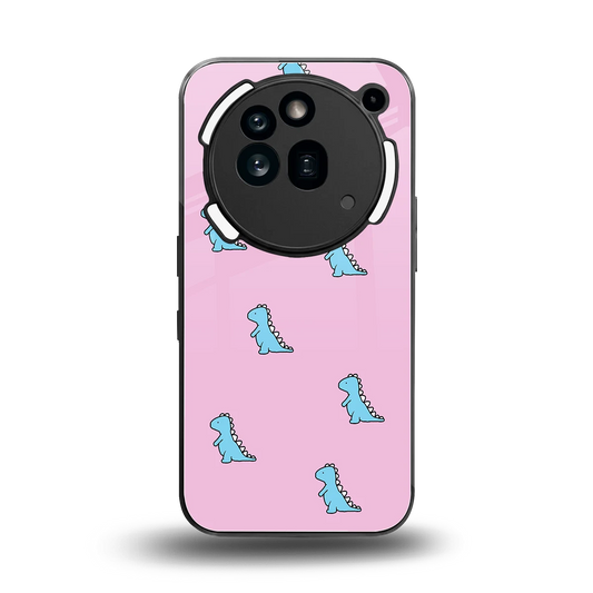Dino Pink back phone cover | glass case for nothing phone 3a pro