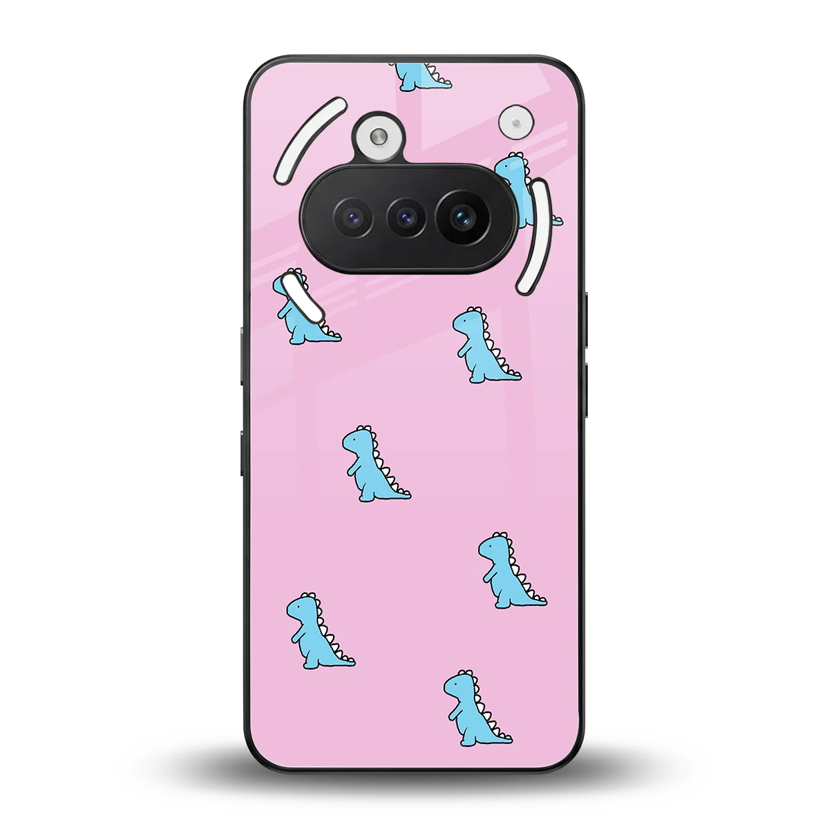 Dino Pink back phone cover | glass case for nothing phone 3a