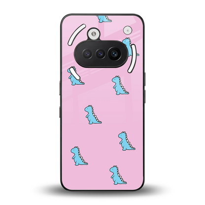 Dino Pink back phone cover | glass case for nothing phone 3a