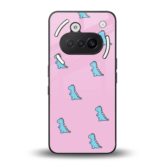 Dino Pink back phone cover | glass case for nothing phone 3a