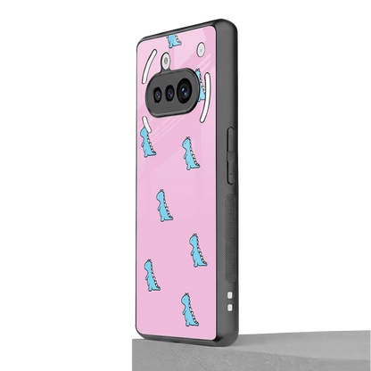 Dino Pink nothing phone 3a mobile cover | shockproof glass phone case