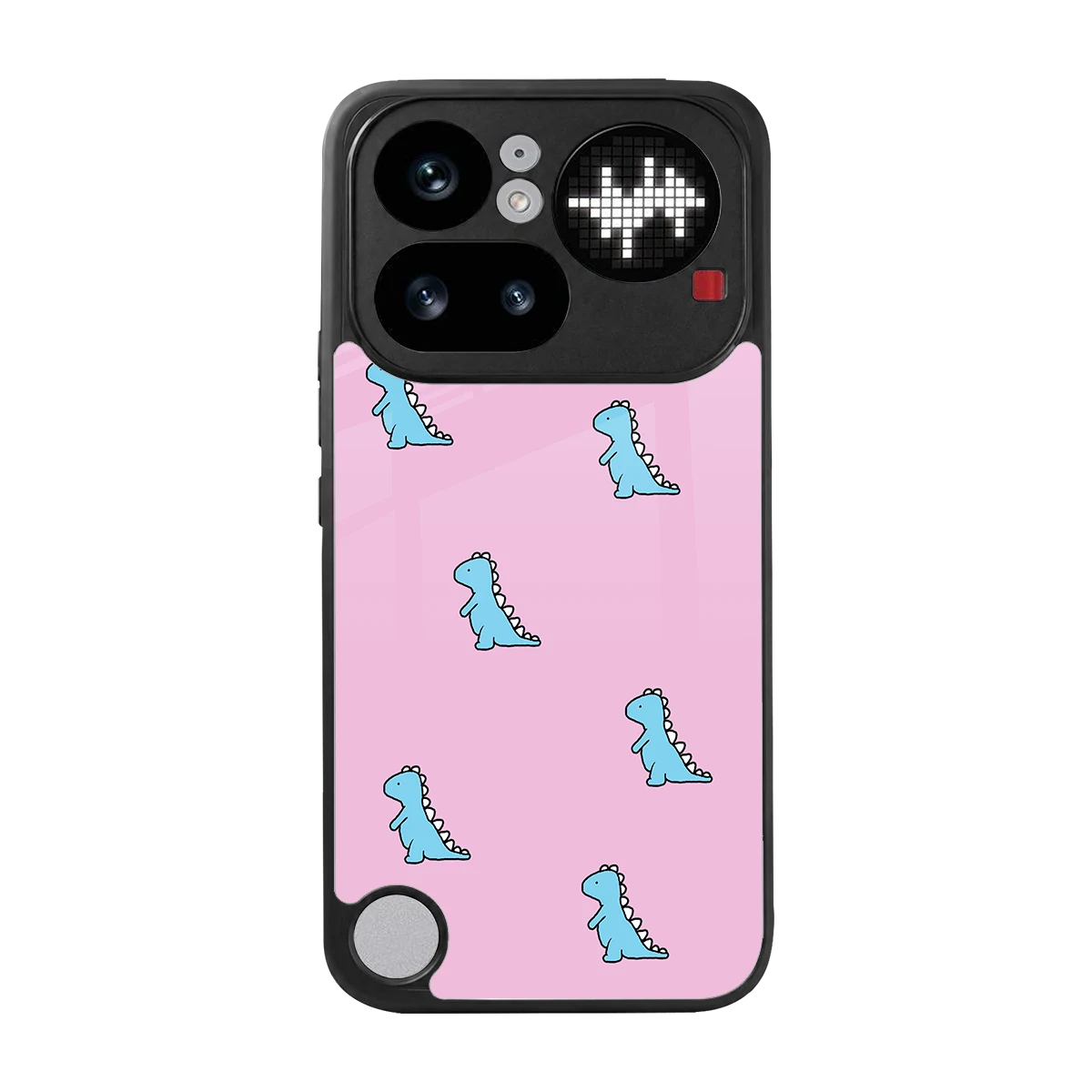 Dino Pink back phone cover | glass case for nothing phone 4a pro
