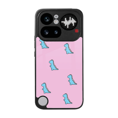 Dino Pink back phone cover | glass case for nothing phone 4a pro