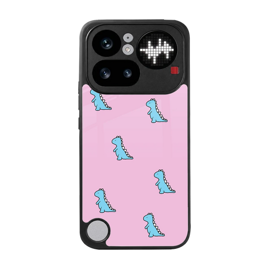 Dino Pink back phone cover | glass case for nothing phone 4a pro