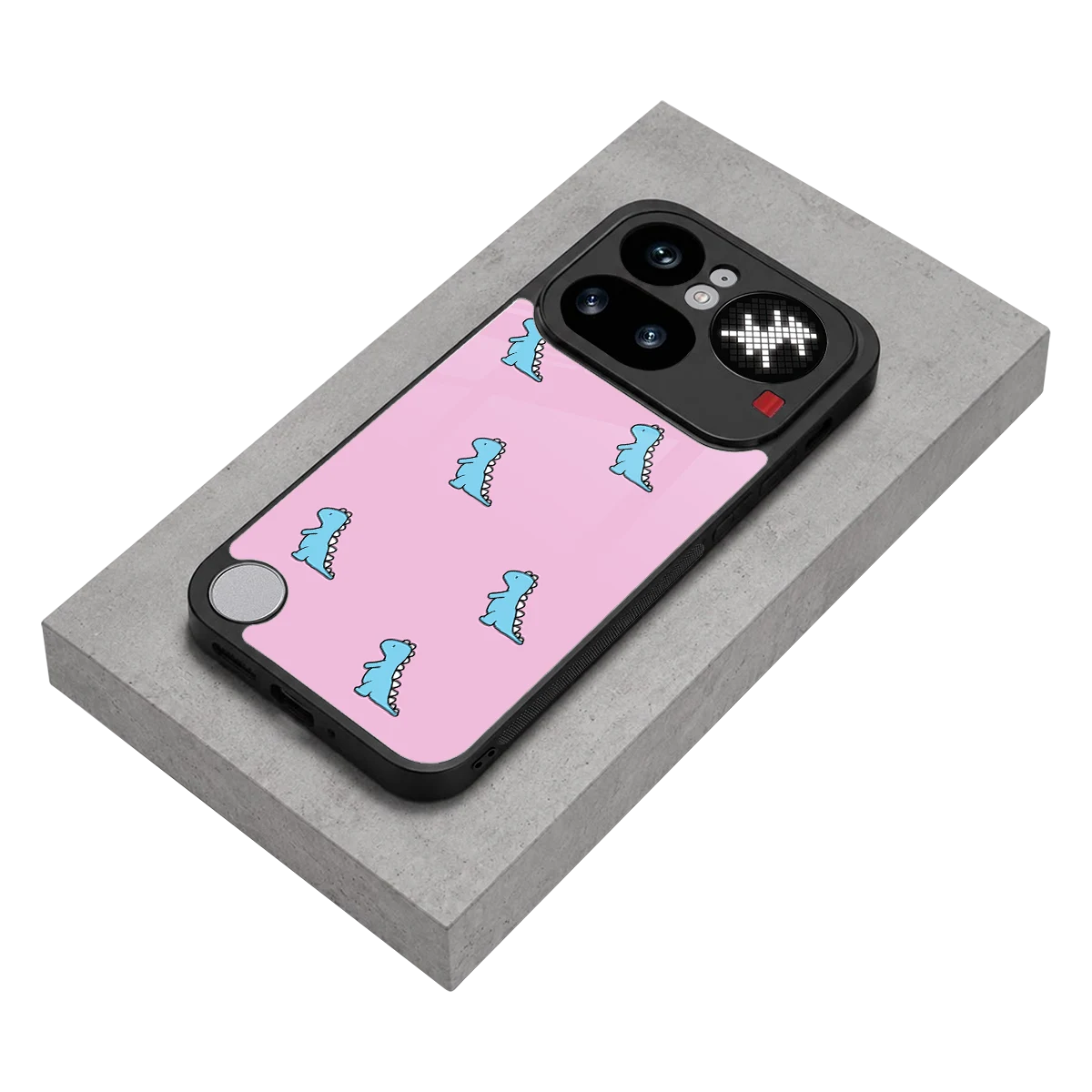 Dino Pink stylish phone case for nothing phone 4a pro | glossy glass and slim fit
