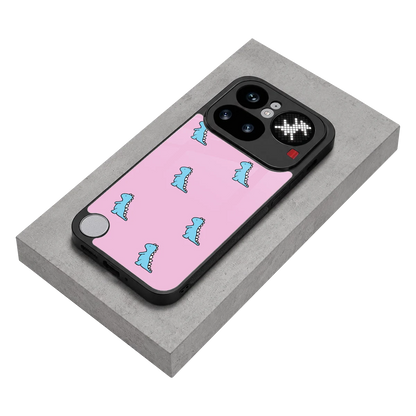 Dino Pink stylish phone case for nothing phone 4a pro | glossy glass and slim fit