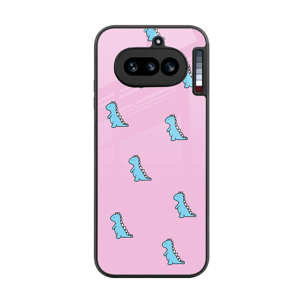 Dino Pink back phone cover | glass case for nothing phone 4a