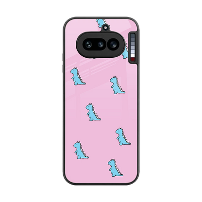 Dino Pink back phone cover | glass case for nothing phone 4a