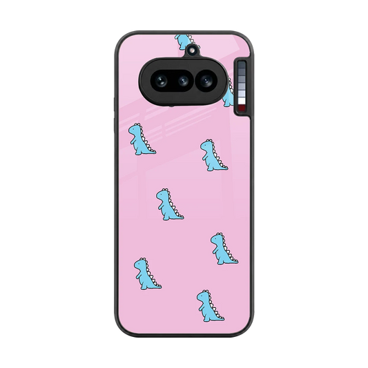 Dino Pink back phone cover | glass case for nothing phone 4a