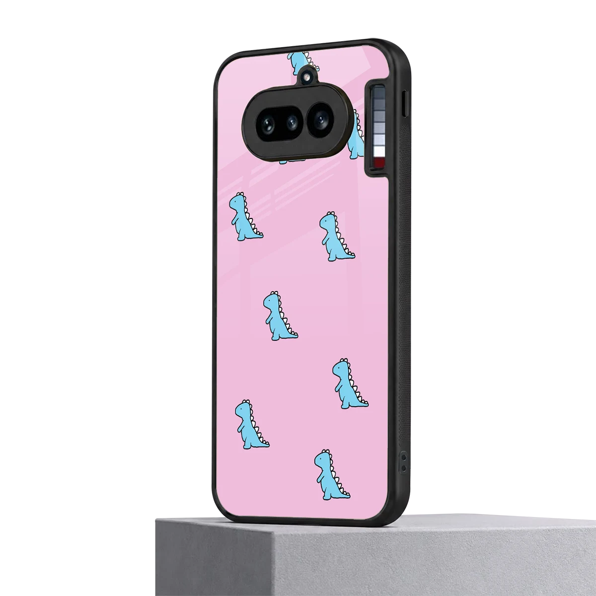 Dino Pink nothing phone 4a mobile cover | shockproof glass phone case