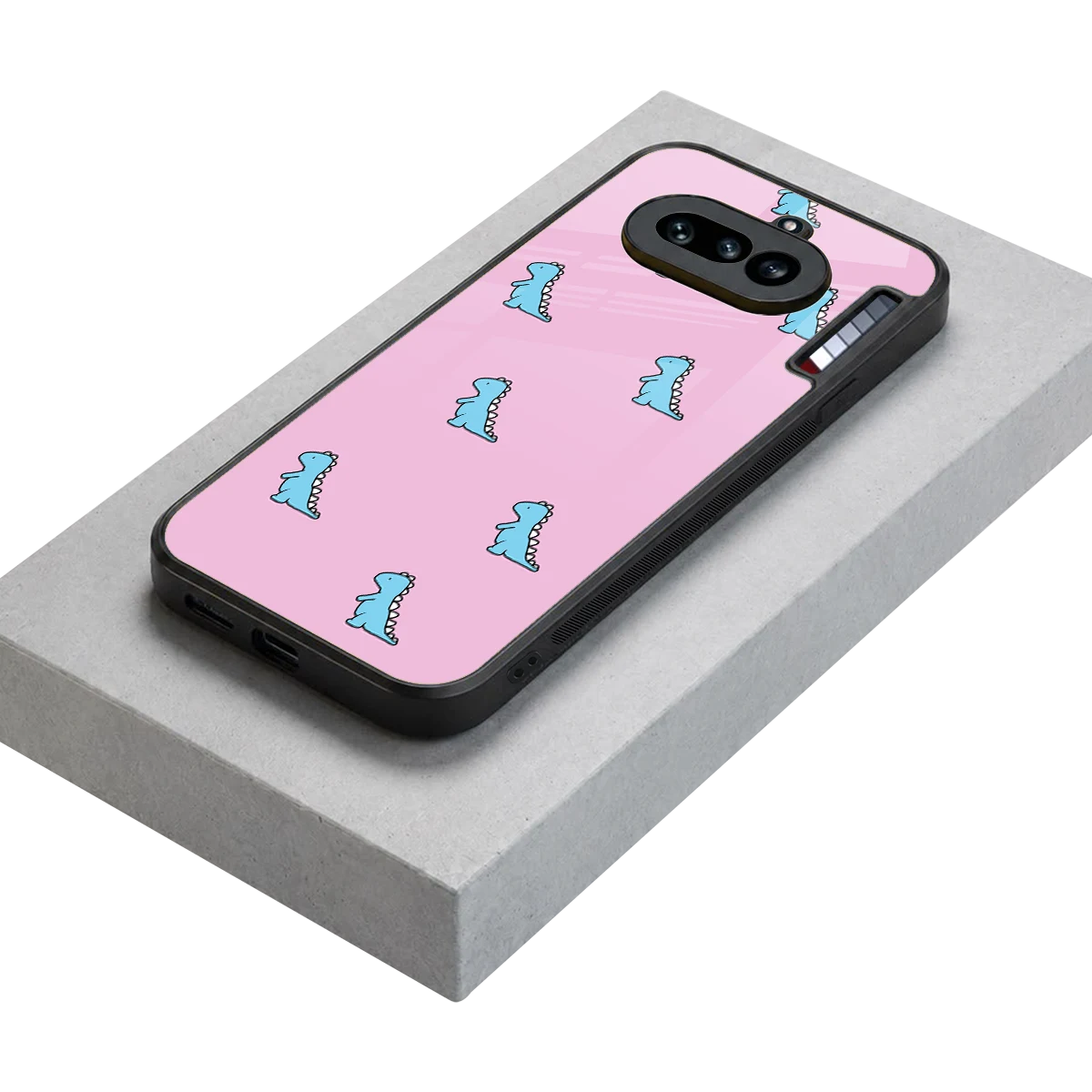 Dino Pink stylish phone case for nothing phone 4a | glossy glass and slim fit