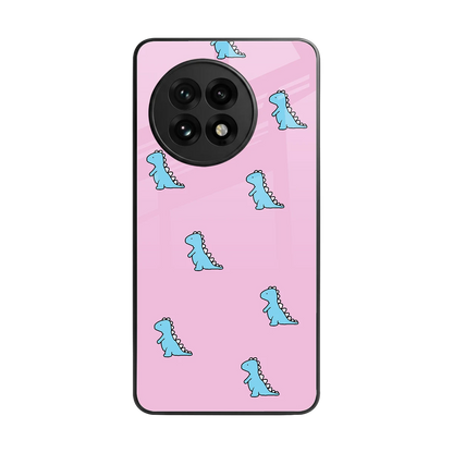 Dino Pink back phone cover | glass case for oneplus 13r