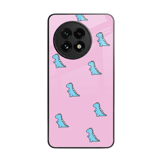 Dino Pink back phone cover | glass case for oneplus 13r