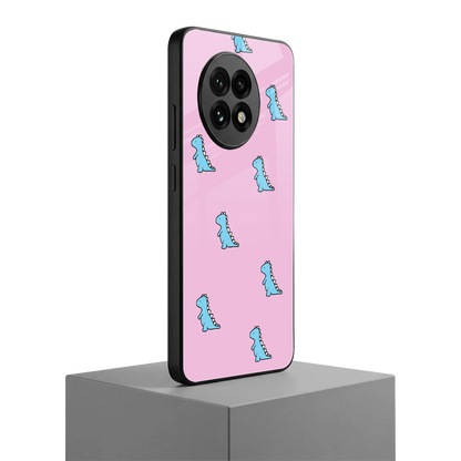 Dino Pink oneplus 13r mobile cover | shockproof glass phone case