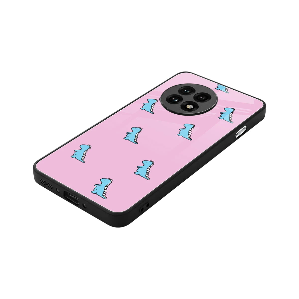 Dino Pink stylish phone case for oneplus 13r | glossy glass and slim fit