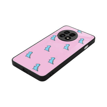 Dino Pink stylish phone case for oneplus 13r | glossy glass and slim fit
