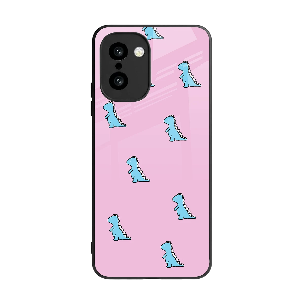 Dino Pink back phone cover | glass case for oneplus 15r