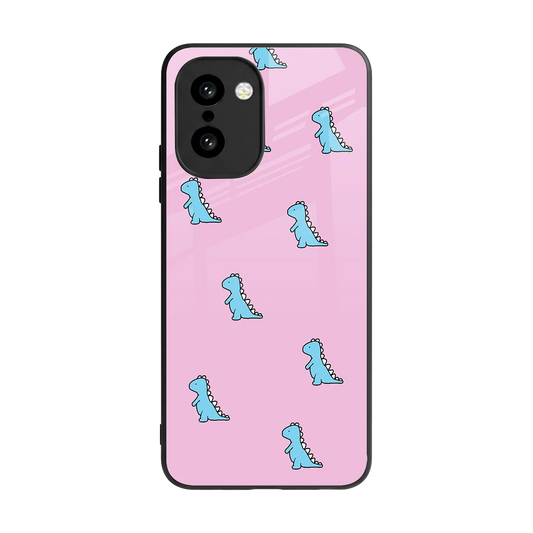 Dino Pink back phone cover | glass case for oneplus 15r