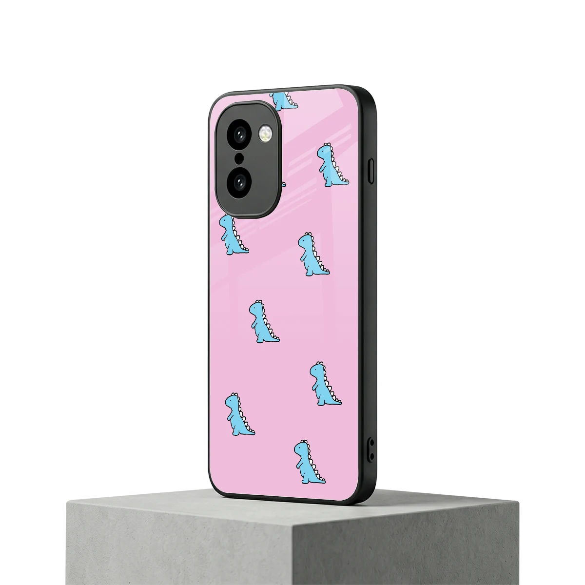 Dino Pink oneplus 15r mobile cover | shockproof glass phone case