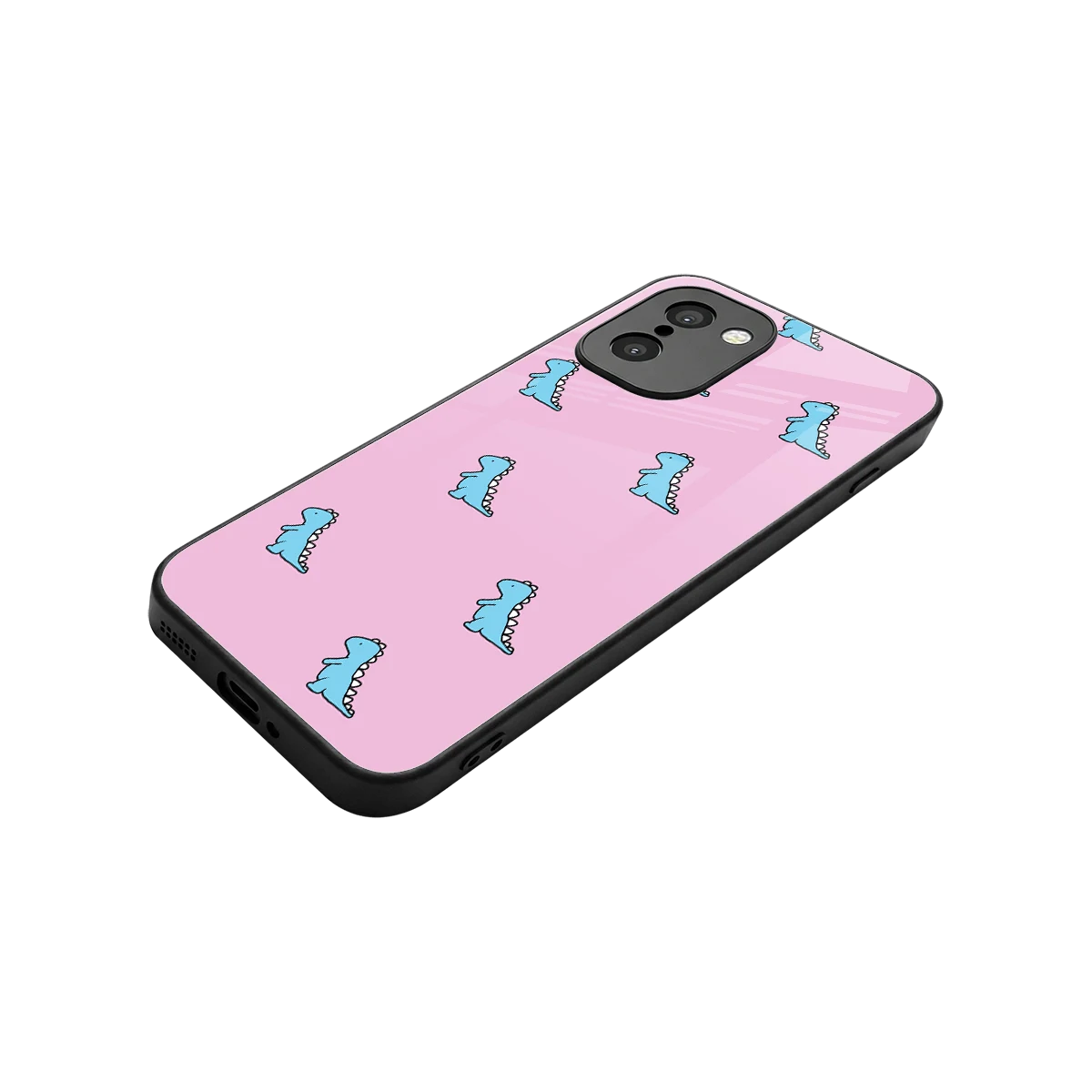 Dino Pink stylish phone case for oneplus 15r | glossy glass and slim fit