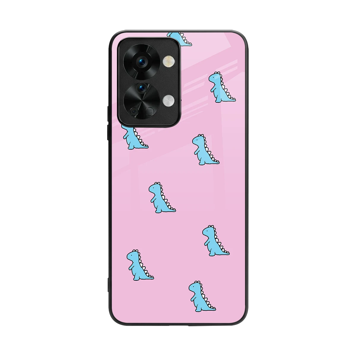 Dino Pink back phone cover | glass case for oneplus nord 2t