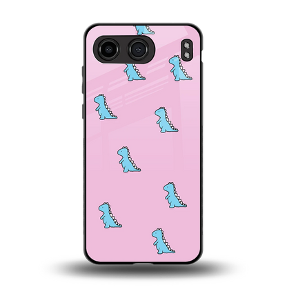 Dino Pink back phone cover | glass case for oneplus nord 4