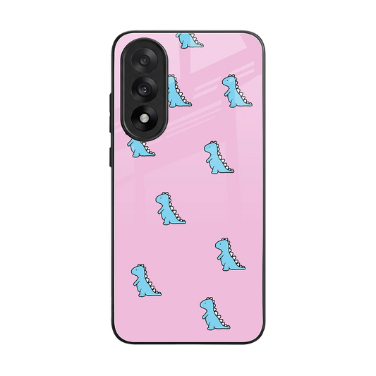 Dino Pink back phone cover | glass case for oneplus nord 5