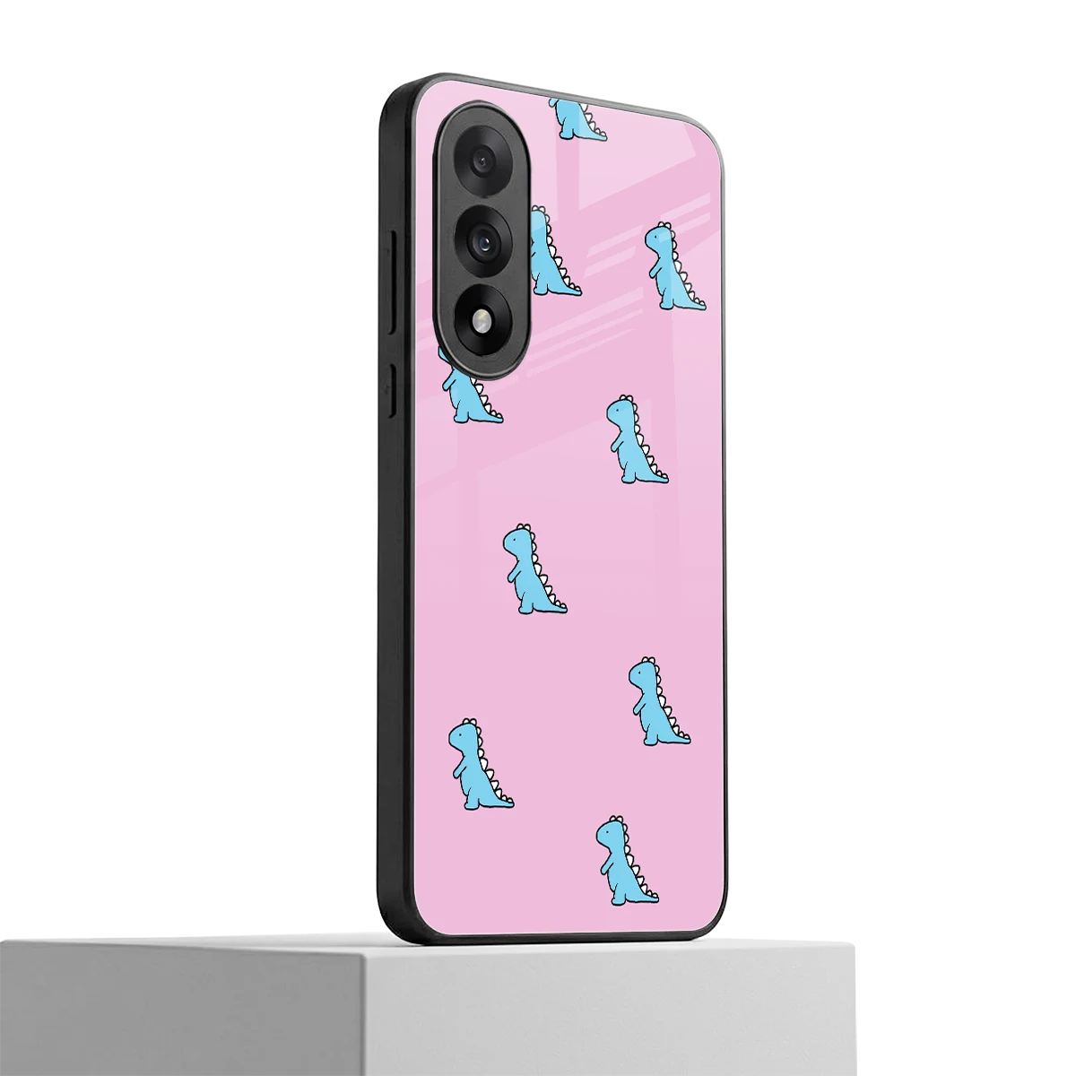 Dino Pink oneplus nord 5 mobile cover | shockproof glass phone case