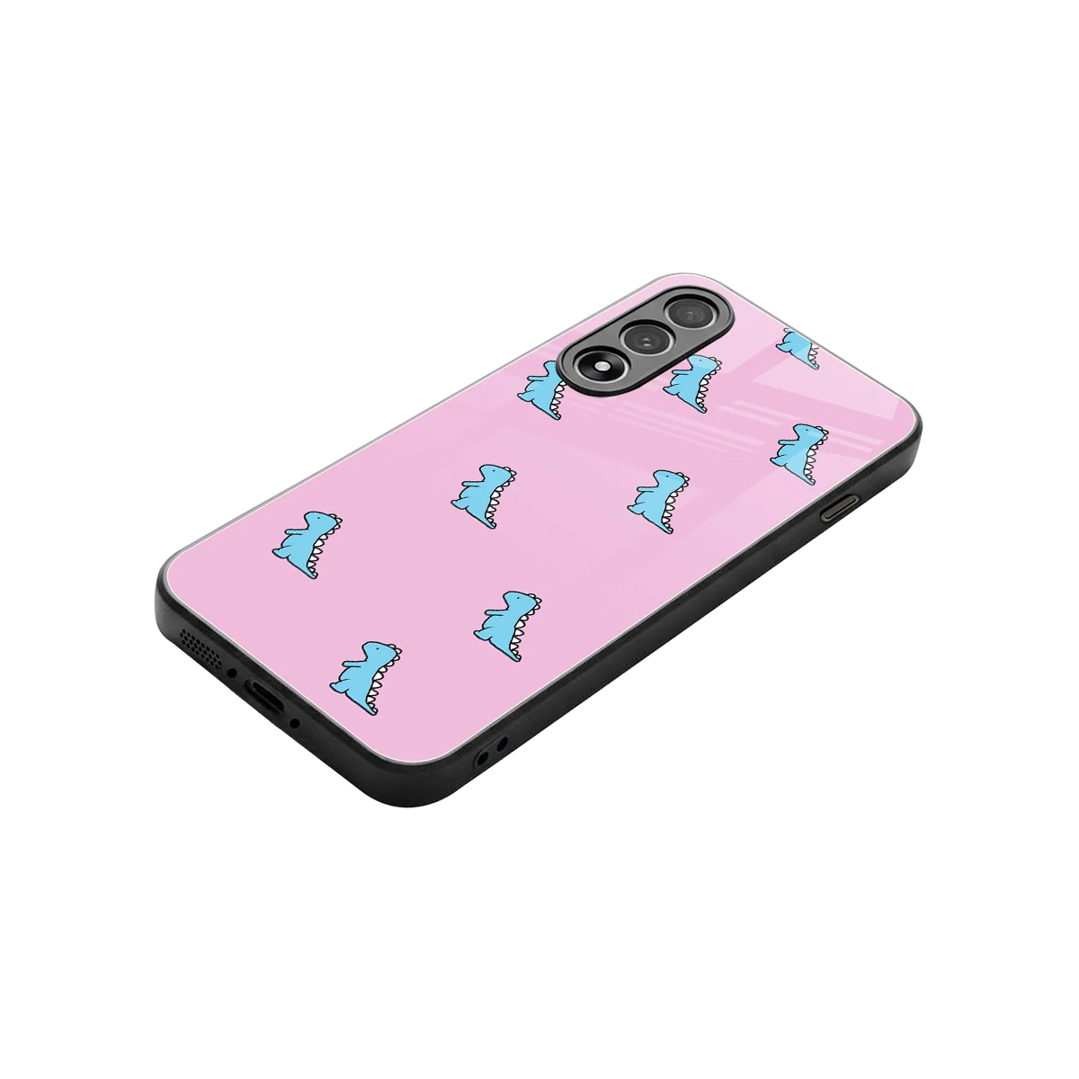 Dino Pink stylish phone case for oneplus nord 5 | glossy glass and slim fit