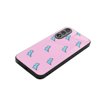 Dino Pink stylish phone case for oneplus nord 5 | glossy glass and slim fit