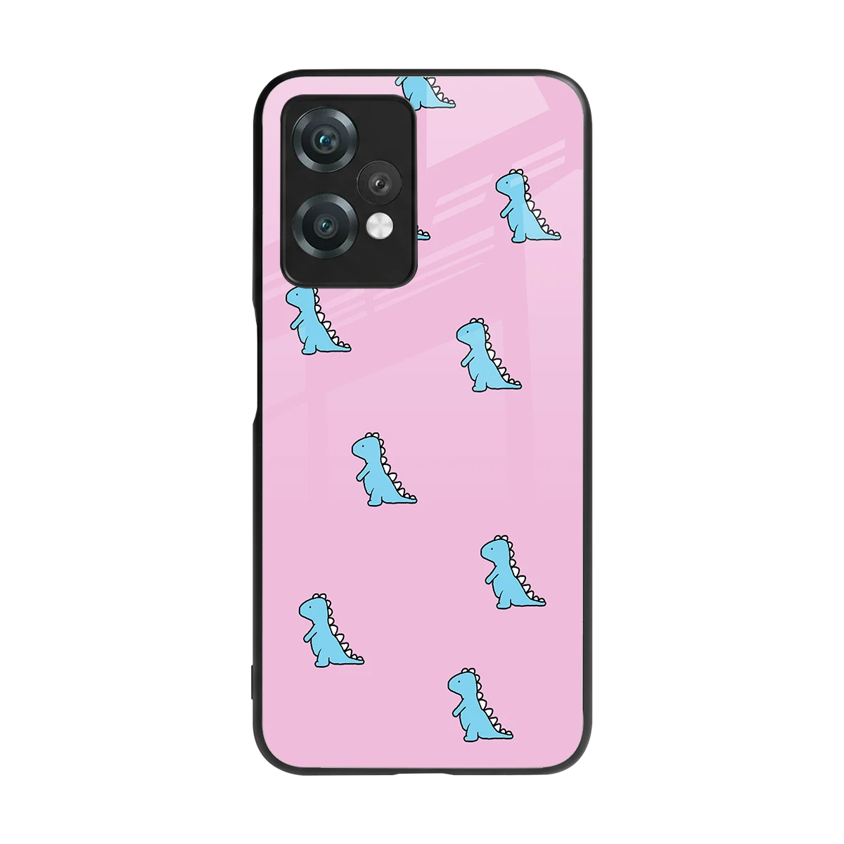 Dino Pink back phone cover | glass case for oneplus nord ce 2 lite