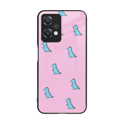 Dino Pink back phone cover | glass case for oneplus nord ce 2 lite