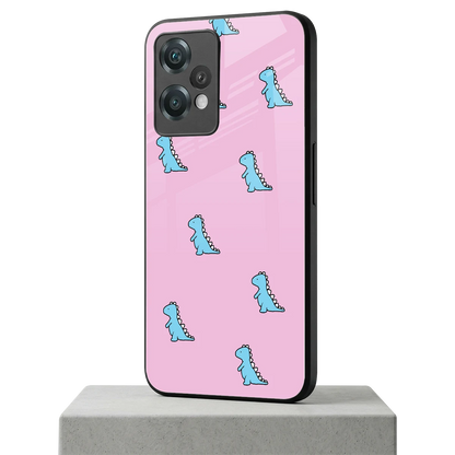 Dino Pink oneplus nord ce 2 lite mobile cover | shockproof glass phone case
