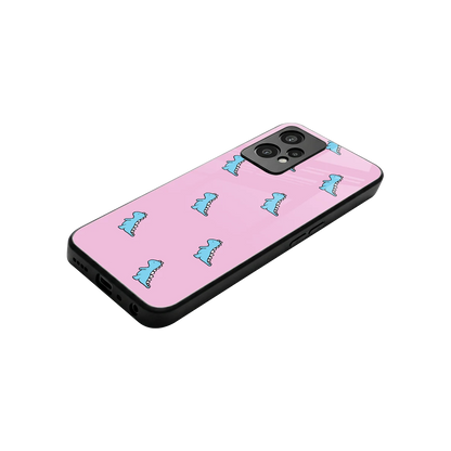 Dino Pink stylish phone case for oneplus nord ce 2 lite | glossy glass and slim fit