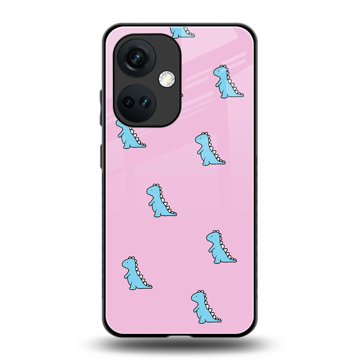 Dino Pink back phone cover | glass case for oneplus nord ce 3