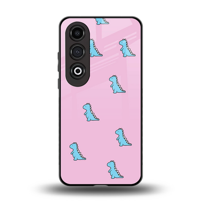Dino Pink back phone cover | glass case for oneplus nord ce 4