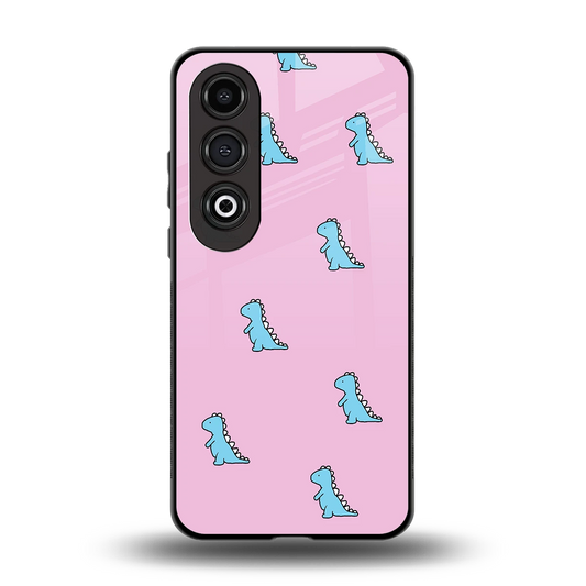 Dino Pink back phone cover | glass case for oneplus nord ce 4
