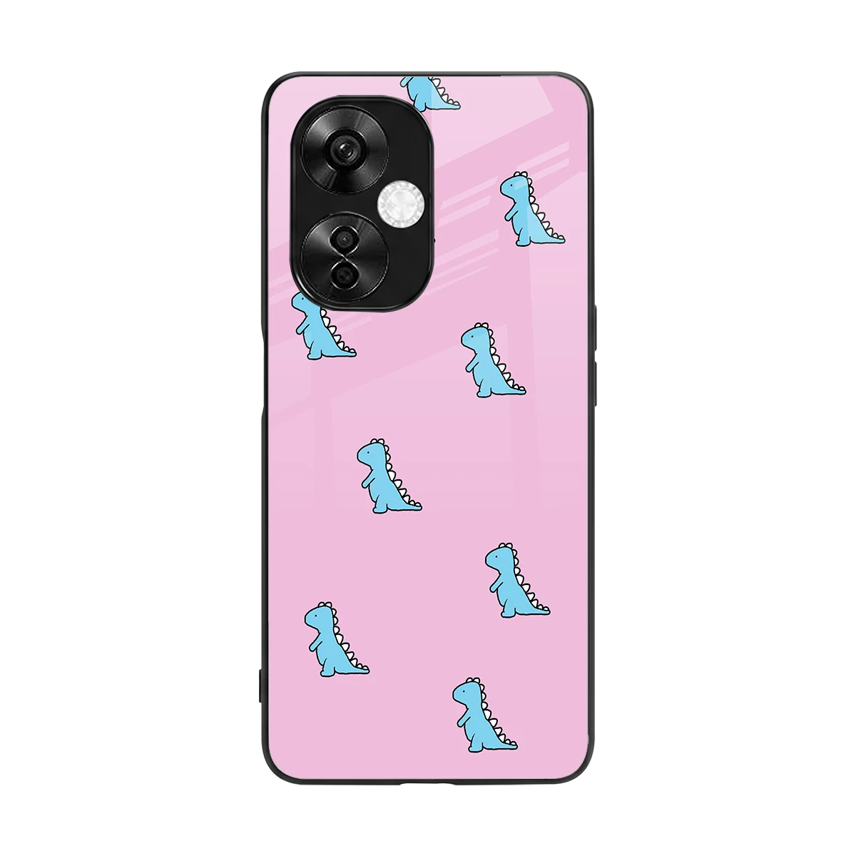 Dino Pink back phone cover | glass case for oneplus nord ce 3 lite